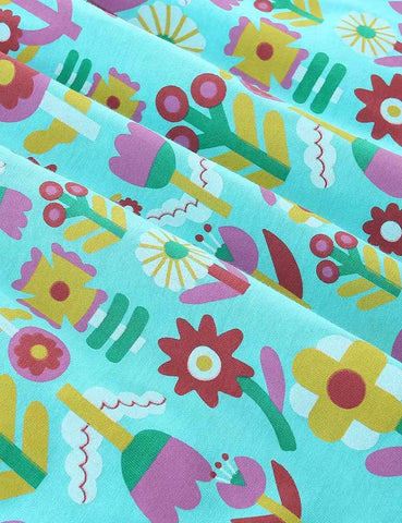 Flower Print Long-sleeved Princess Dress
