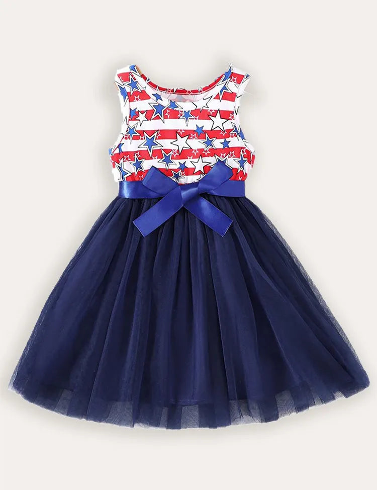 Tüllkleid Zum Unabhängigkeitstag Mit Sternschleife