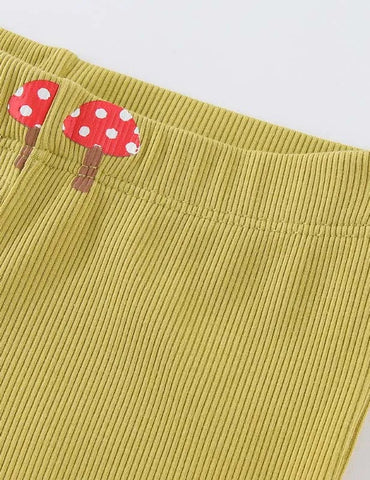 Mushroom Print Flared Leggings