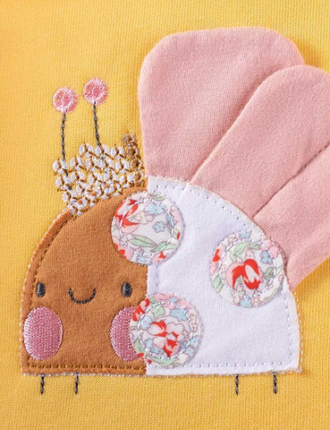 Cute Butterfly Applique Long Sleeve Dress