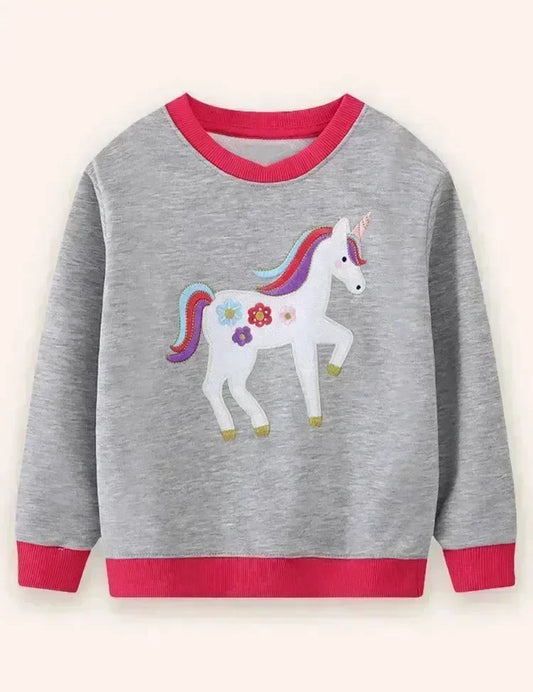 Sweatshirt Mit Einhorn-Applikation