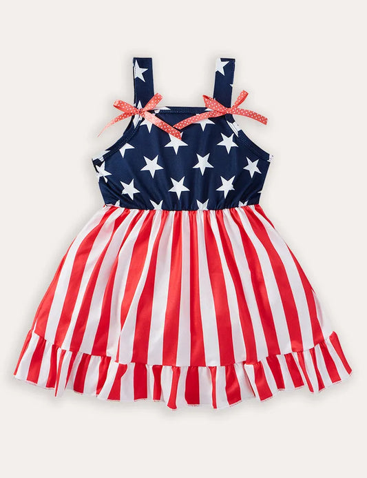 Trägerkleid mit Schleife zum Unabhängigkeitstag