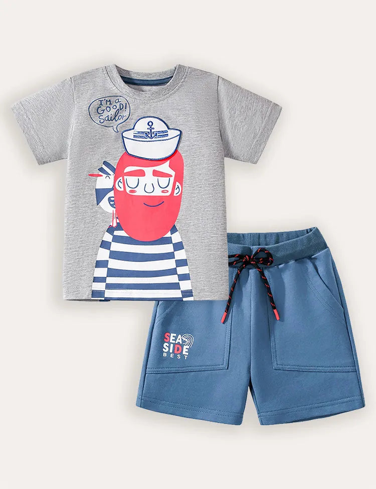 Ensemble t-shirt et short à manches courtes Sailor