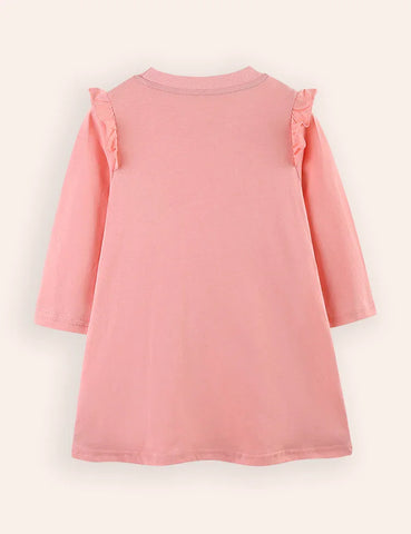 Flower Embroidered Long-sleeved Dress