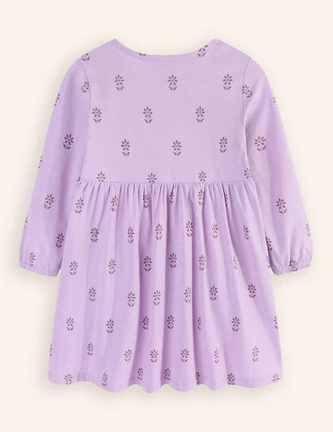 Butterfly Embroidered Long-sleeved Dress