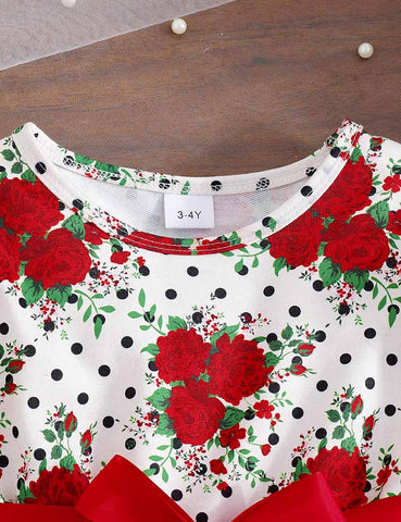 Valentine's Day Rose Long Sleeve Dress