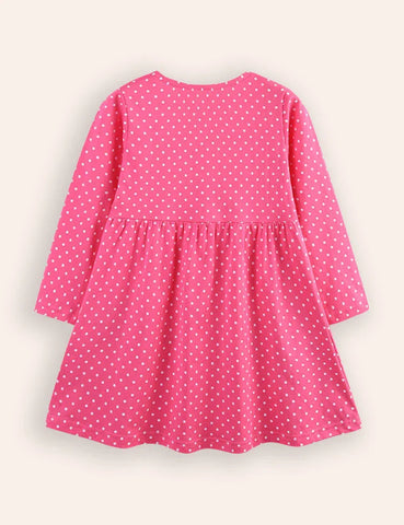 Little Fairy Appliqué Long Sleeves Dress