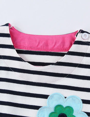 Cute Flower Applique Dress