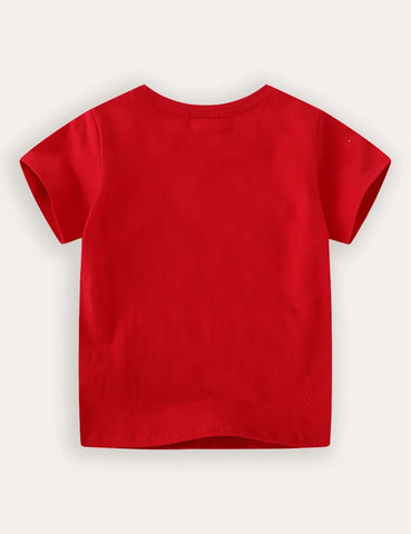 Dinosaur Embroidery Short Sleeve T-shirt
