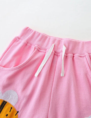 Bee Flower Applique Shorts