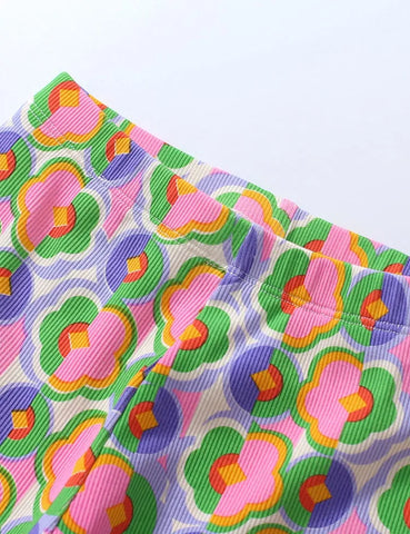 T-shirt a maniche corte con applicazione nuvola e set di leggings stampati