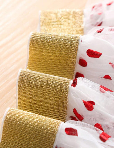 Conjunto de falda de tul con corazón de San Valentín