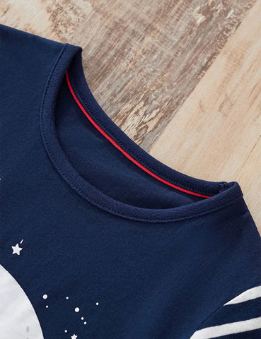 Santa Reindeer Print Long Sleeve T-Shirt