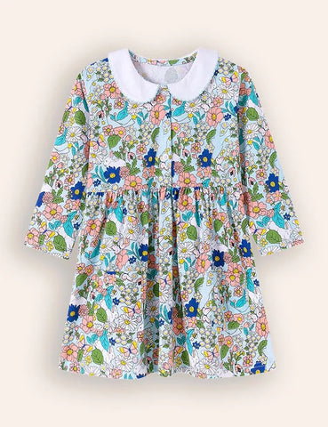 Jurk met lange mouwen en bloemenprint