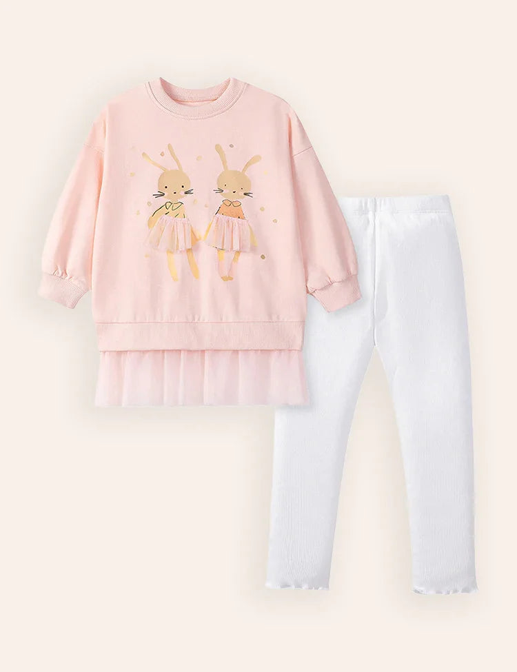Sudadera de manga larga con estampado floral & Conjunto de leggings