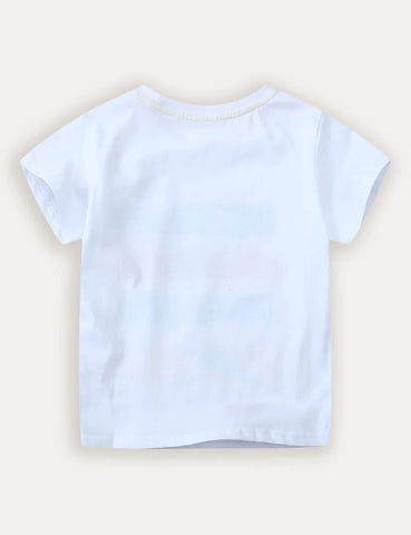 Kurzärmliges T-Shirt mit Flugzeug-Print