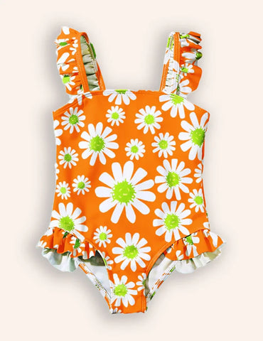 Badpak uit één stuk met bloemenprint