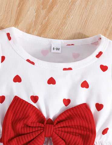 Conjunto de vestido sin mangas con estampado de amor y abrigo de manga larga para el día de San Valentín