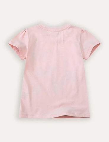 Kurzarm-T-Shirt mit niedlichem Einhorn-Print