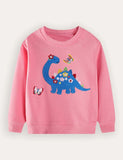 Schattig dinosaurus geborduurd sweatshirt