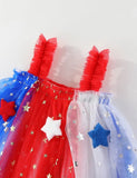Independence Day Contrast Star Suspender Tulle Dress