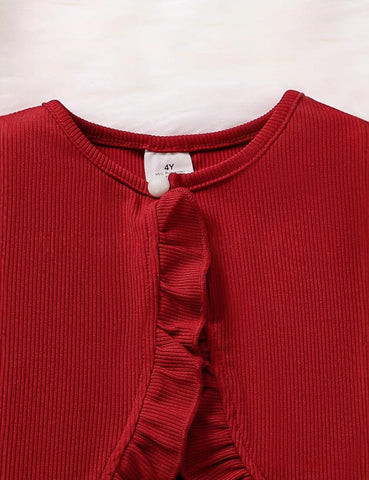 Vestido con estampado de amor de San Valentín + chaqueta de punto
