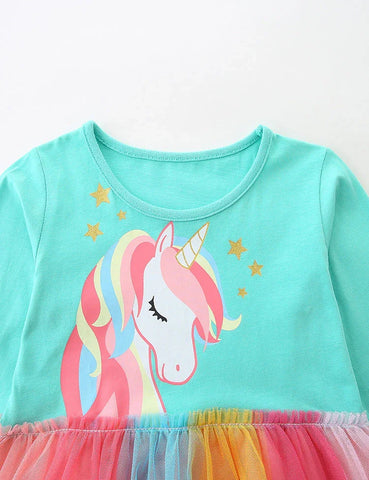 Unicorn Print Tulle Dress