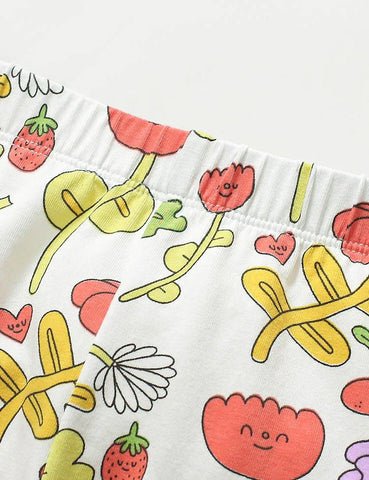 Flower Print Cotton Leggings