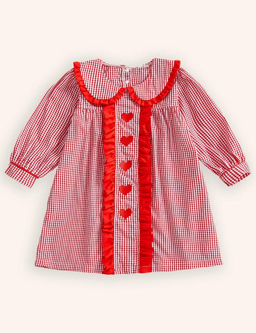 Valentine's Day Embroidered Long Sleeve Princess Dress