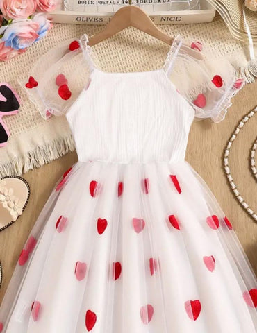 Abito da sera in tulle a cuore per San Valentino