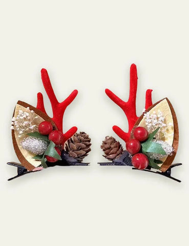 Christmas Golden Ball Elk Hairpin