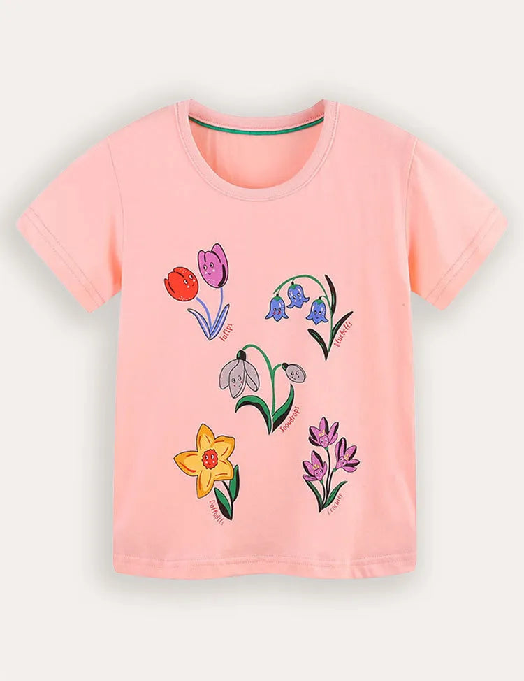 Kurzärmeliges T-Shirt mit Blumenprint