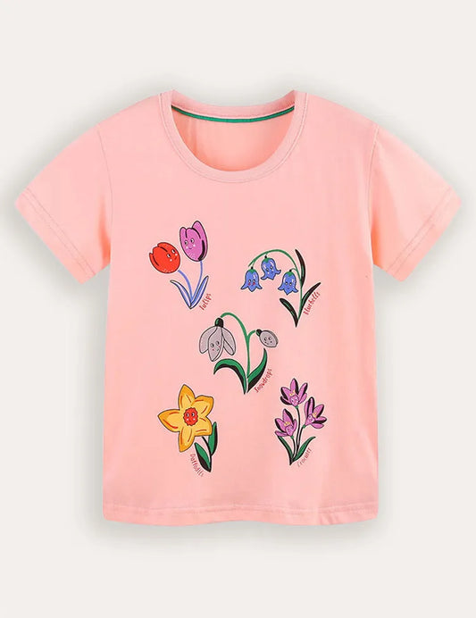 Kurzärmeliges T-Shirt mit Blumenprint