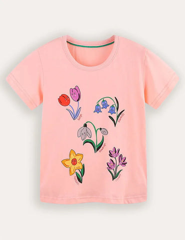 Kurzärmeliges T-Shirt mit Blumenprint