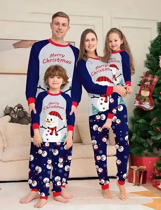 Kerst witte sneeuwpop familie bijpassende pyjama