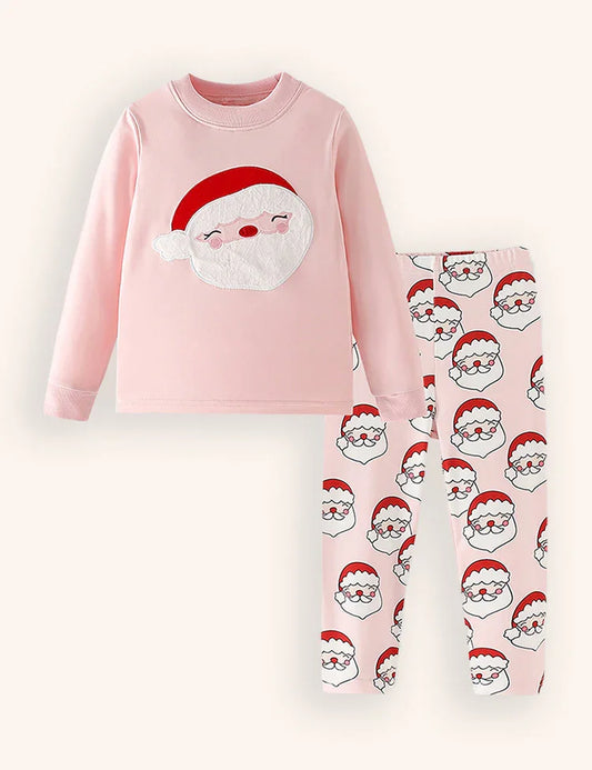 Conjunto de pijama con apliques de Papá Noel