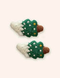 2PCS Christmas Wool Felt Cute Hairpins