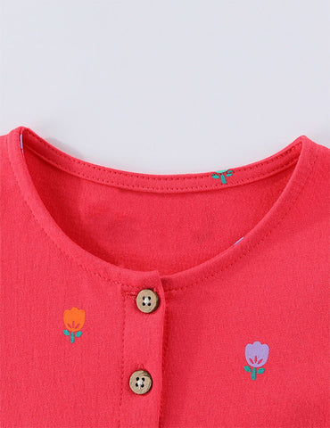 Cute Dinosaur Embroidered Dress
