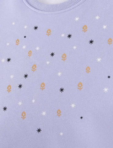 Fleece jurk van tule met sterrenprint en lange mouwen