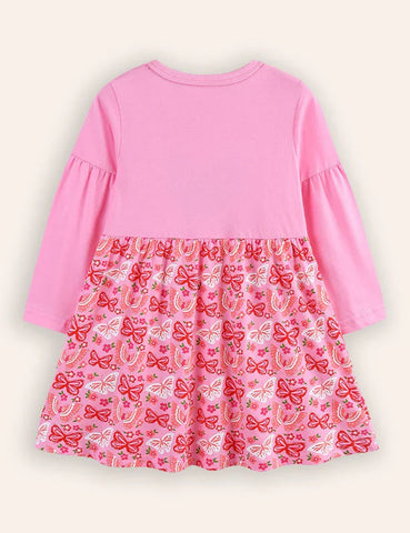 Butterfly Embroidered Long-sleeved Dress
