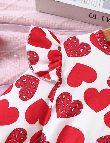 Valentine's Day Love Pattern Tulle Dress