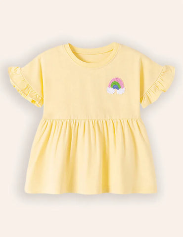 T-shirt a maniche corte con applicazione nuvola e set di leggings stampati