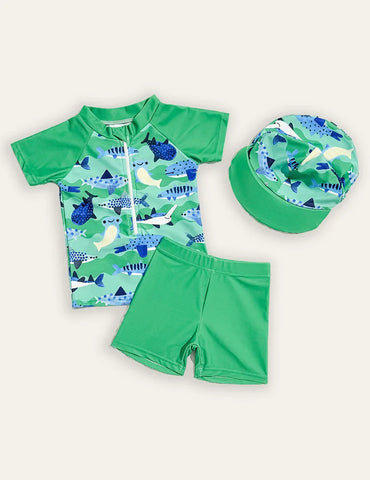 Summer Printed Swimsuit Set