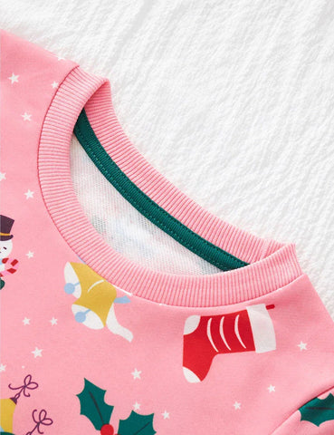 Christmas Printed Cotton Sweatshirt