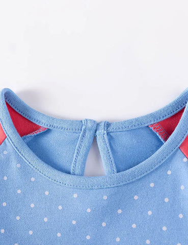 Kleid mit großer Häschen-Applikation und langen Ärmeln
