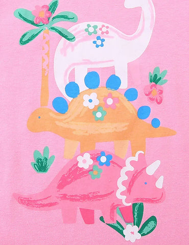Dinosaurier-Print Kurzarm-T-Shirt