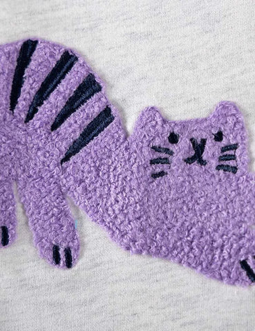 Cute Puppy Appliqué Long Sleeve Dress