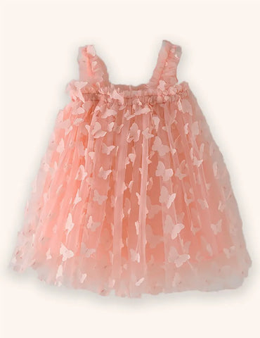3D-Schmetterling-Blumen-Tüllkleid