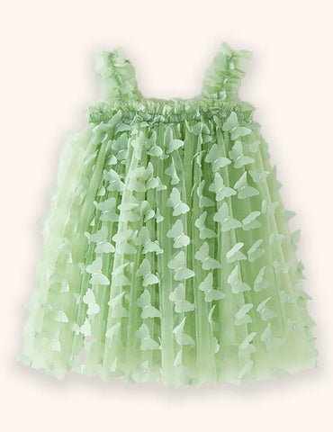 3D-Schmetterling-Blumen-Tüllkleid