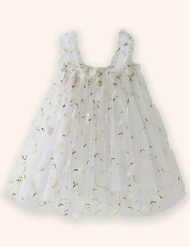 3D-Schmetterling-Blumen-Tüllkleid